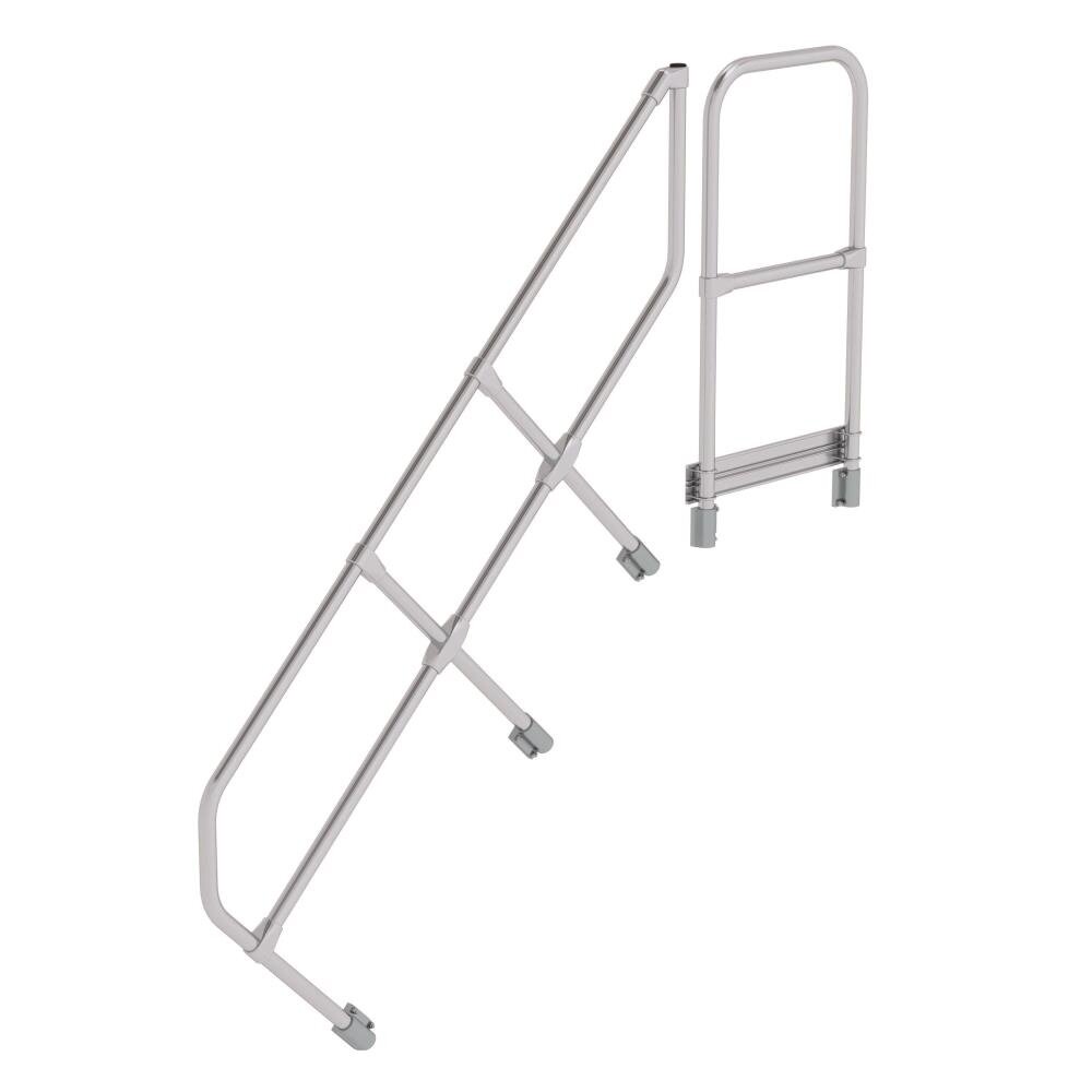 Roossien Tweede leuning voor aluminium vaste trap met platform 45°, 6 treden