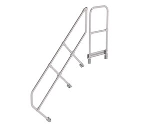 Roossien Tweede leuning voor aluminium vaste trap met platform 45°, 6 treden