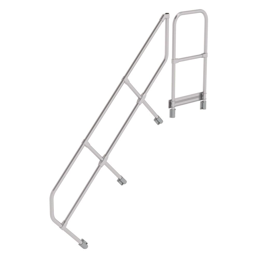 Munk Tweede leuning voor aluminium vaste trap met platform 45°, 7 treden Munk Tweede leuning voor aluminium vaste trap met platform 45°, 7 treden