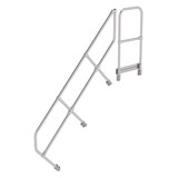 Roossien Tweede leuning voor aluminium vaste trap met platform 45°, 7 treden