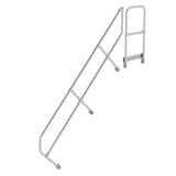 Roossien Tweede leuning voor aluminium vaste trap met platform 45°, 9 treden