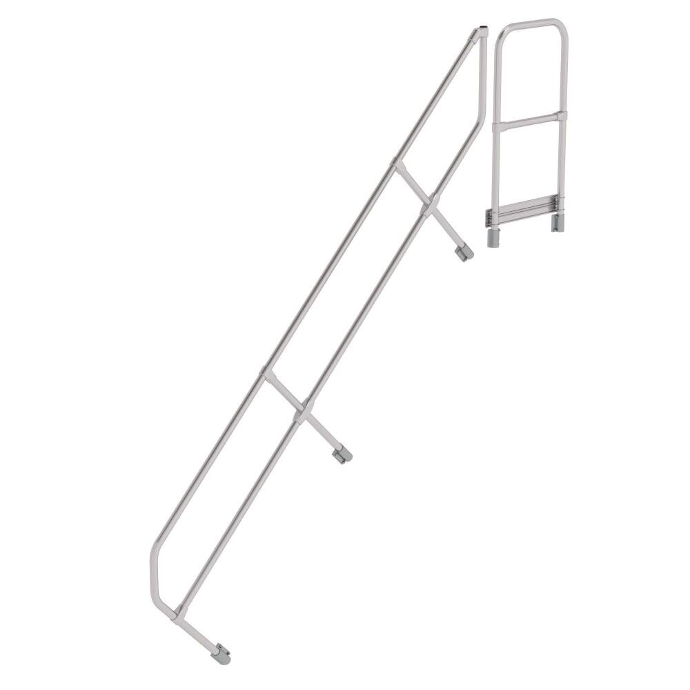 Roossien Tweede leuning voor aluminium vaste trap met platform 45°, 10 treden