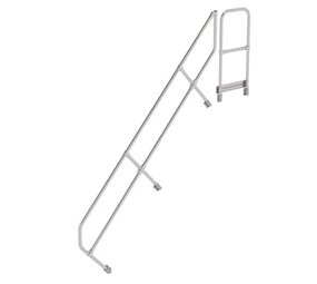 Munk Tweede leuning voor aluminium vaste trap met platform 45°, 10 treden Munk Tweede leuning voor aluminium vaste trap met platform 45°, 10 treden