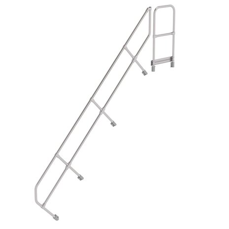 Munk Tweede leuning voor aluminium vaste trap met platform 45°, 12 treden Munk Tweede leuning voor aluminium vaste trap met platform 45°, 12 treden