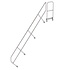 Tweede leuning voor aluminium vaste trap met platform 45°, 12 treden Tweede leuning voor aluminium vaste trap met platform 45°, 12 treden