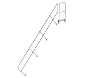 Roossien Tweede leuning voor aluminium vaste trap met platform 45°, 13 treden Roossien Tweede leuning voor aluminium vaste trap met platform 45°, 13 treden