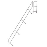 Roossien Tweede leuning voor aluminium vaste trap met platform 45°, 14 treden