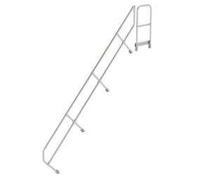 Munk Tweede leuning voor aluminium vaste trap met platform 45°, 14 treden Munk Tweede leuning voor aluminium vaste trap met platform 45°, 14 treden