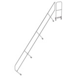 Munk Tweede leuning voor aluminium vaste trap met platform 45°, 15 treden