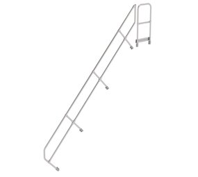 Roossien Tweede leuning voor aluminium vaste trap met platform 45°, 15 treden