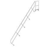 Munk Tweede leuning voor aluminium vaste trap met platform 45°, 17 treden