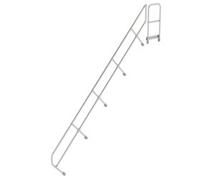 Roossien Tweede leuning voor aluminium vaste trap met platform 45°, 17 treden