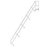 Roossien Tweede leuning voor aluminium vaste trap met platform 45°, 18 treden