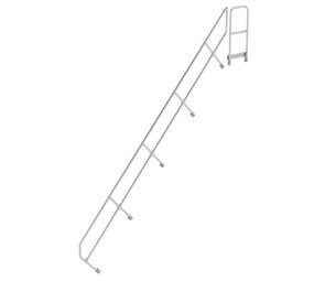 Roossien Tweede leuning voor aluminium vaste trap met platform 45°, 18 treden