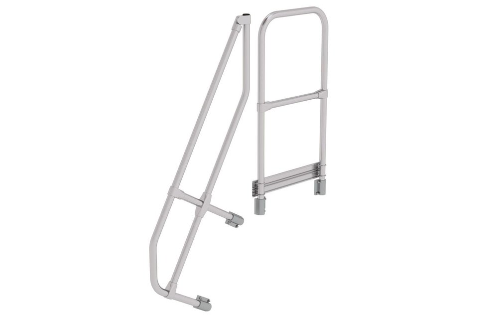Tweede leuning voor aluminium vaste trap met platform 60°, 4 treden