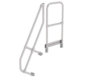 Munk Tweede leuning voor aluminium vaste trap met platform 60°, 4 treden Munk Tweede leuning voor aluminium vaste trap met platform 60°, 4 treden