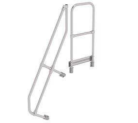 Roossien Tweede leuning voor aluminium vaste trap met platform 60°, 5 treden