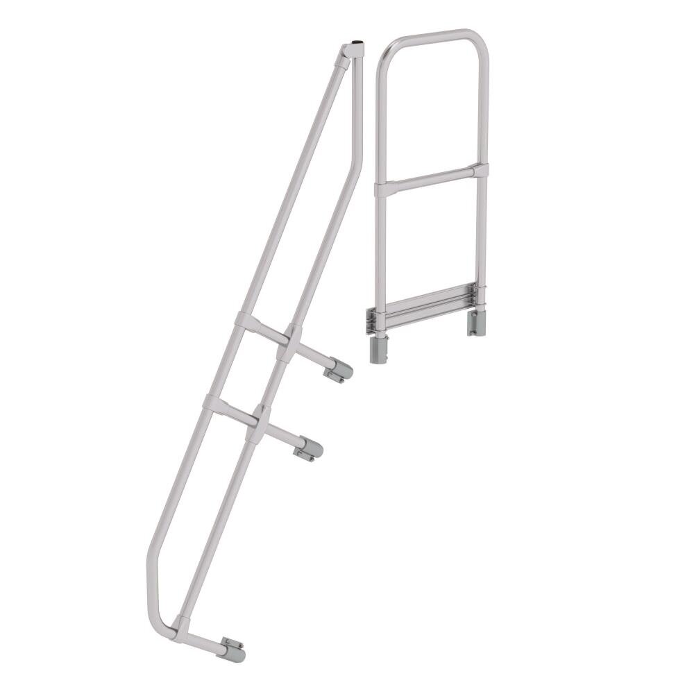 Munk Tweede leuning voor aluminium vaste trap met platform 60°, 6 treden Munk Tweede leuning voor aluminium vaste trap met platform 60°, 6 treden