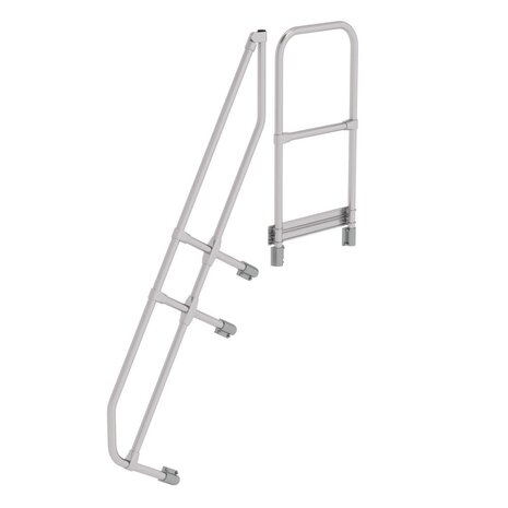 Munk Tweede leuning voor aluminium vaste trap met platform 60°, 6 treden Munk Tweede leuning voor aluminium vaste trap met platform 60°, 6 treden