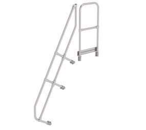 Roossien Tweede leuning voor aluminium vaste trap met platform 60°, 7 treden