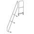 Tweede leuning voor aluminium vaste trap met platform 60°, 7 treden Tweede leuning voor aluminium vaste trap met platform 60°, 7 treden
