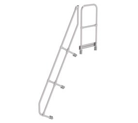 Munk Tweede leuning voor aluminium vaste trap met platform 60°, 8 treden Munk Tweede leuning voor aluminium vaste trap met platform 60°, 8 treden