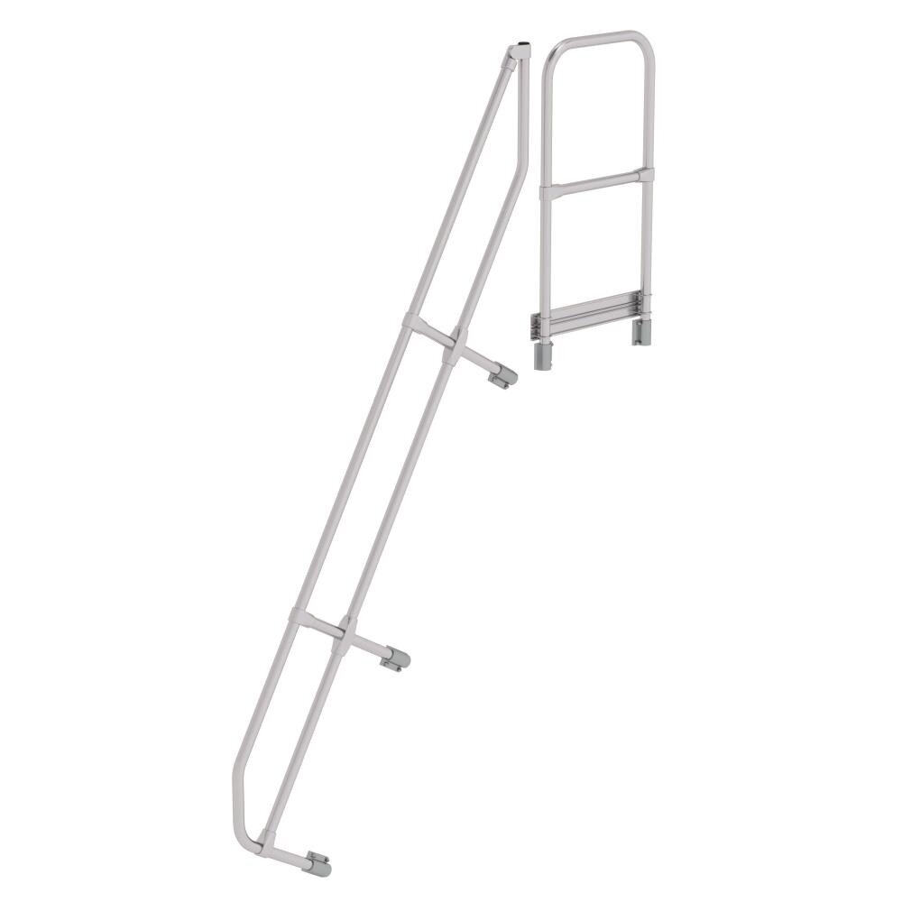 Roossien Tweede leuning voor aluminium vaste trap met platform 60°, 9 treden