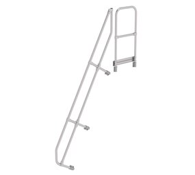 Roossien Tweede leuning voor aluminium vaste trap met platform 60°, 9 treden