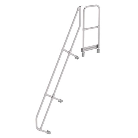 Munk Tweede leuning voor aluminium vaste trap met platform 60°, 9 treden Munk Tweede leuning voor aluminium vaste trap met platform 60°, 9 treden