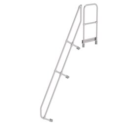 Munk Tweede leuning voor aluminium vaste trap met platform 60°, 10 treden Munk Tweede leuning voor aluminium vaste trap met platform 60°, 10 treden