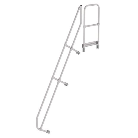 Roossien Tweede leuning voor aluminium vaste trap met platform 60°, 10 treden