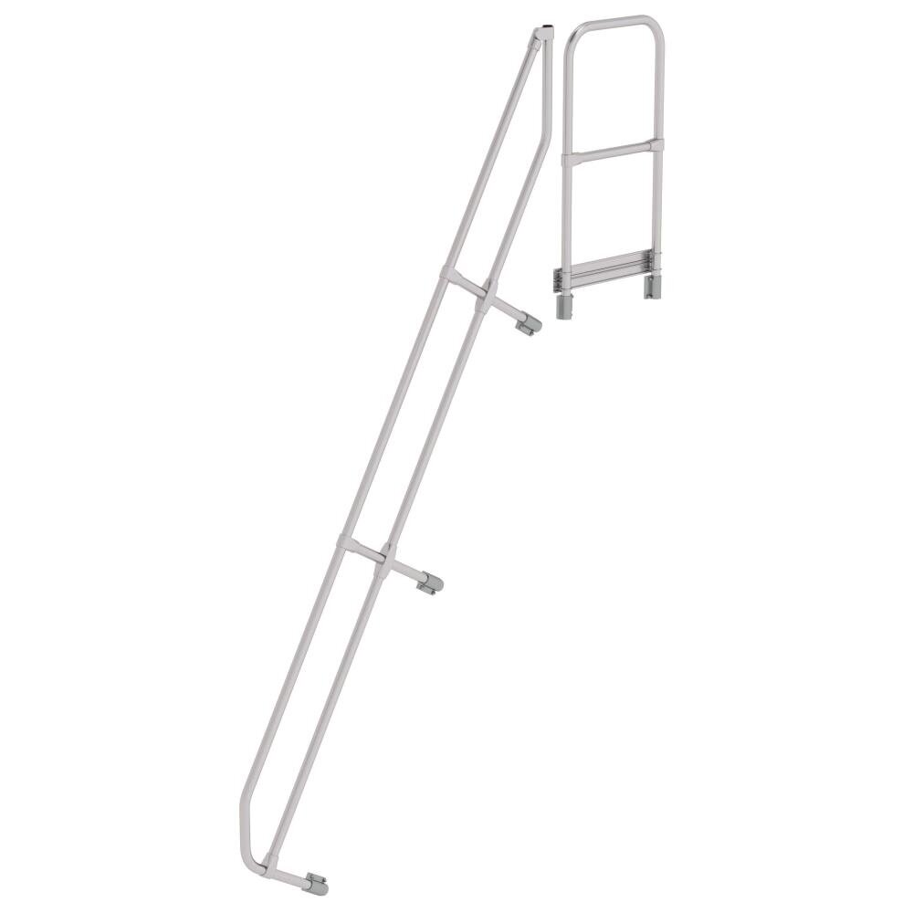 Munk Tweede leuning voor aluminium vaste trap met platform 60°, 11 treden