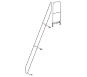 Roossien Tweede leuning voor aluminium vaste trap met platform 60°, 11 treden