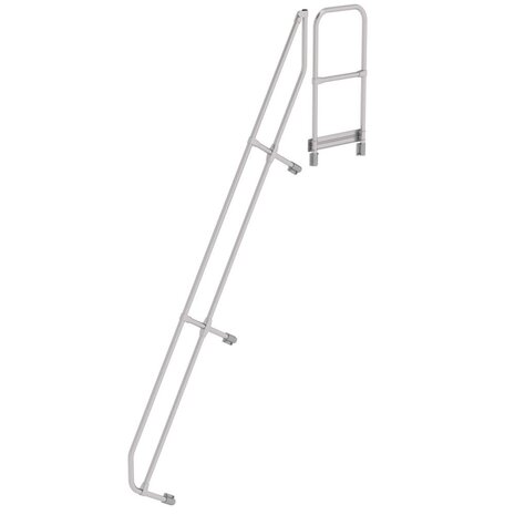 Roossien Tweede leuning voor aluminium vaste trap met platform 60°, 12 treden Roossien Tweede leuning voor aluminium vaste trap met platform 60°, 12 treden