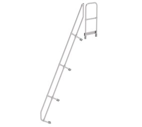 Roossien Tweede leuning voor aluminium vaste trap met platform 60°, 13 treden