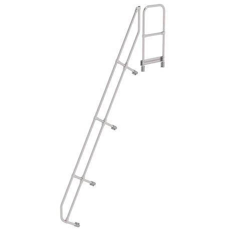 Munk Tweede leuning voor aluminium vaste trap met platform 60°, 13 treden Munk Tweede leuning voor aluminium vaste trap met platform 60°, 13 treden