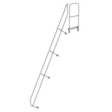 Roossien Tweede leuning voor aluminium vaste trap met platform 60°, 14 treden