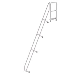 Roossien Tweede leuning voor aluminium vaste trap met platform 60°, 14 treden