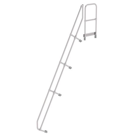 Roossien Tweede leuning voor aluminium vaste trap met platform 60°, 14 treden