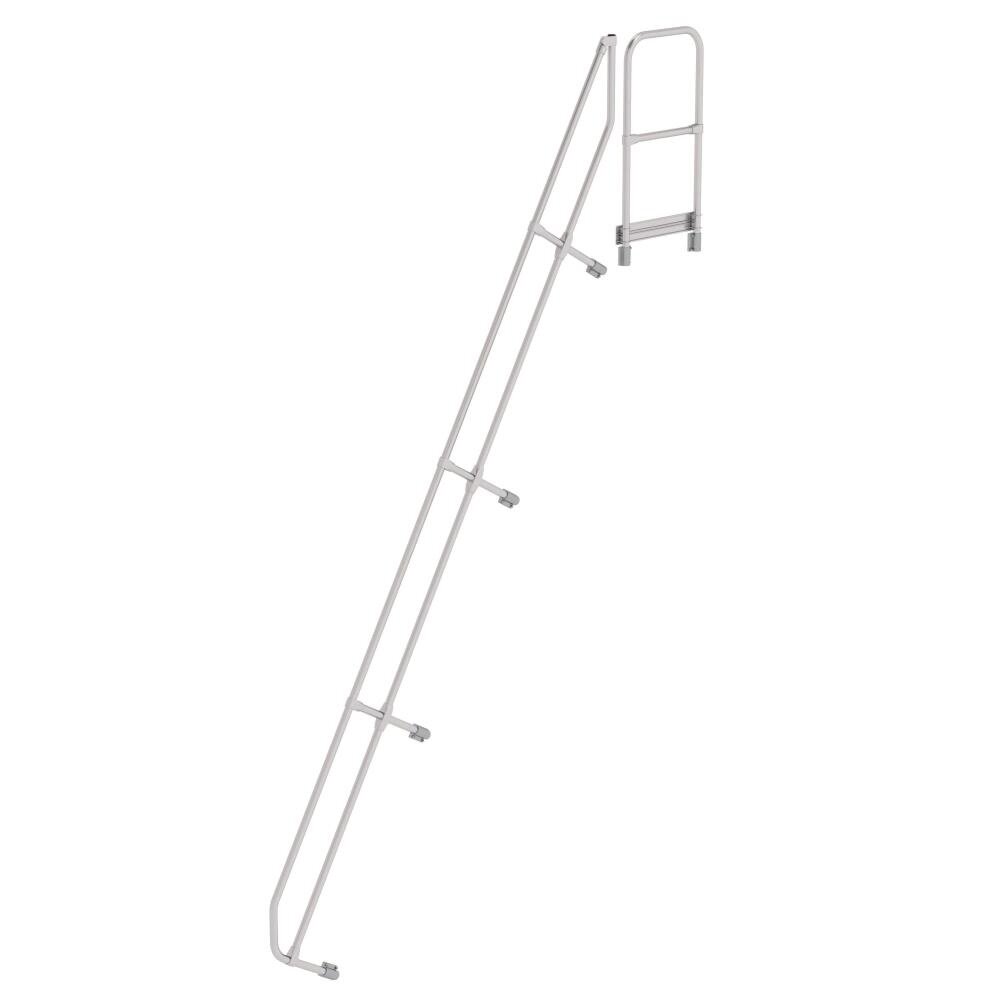 Munk Tweede leuning voor aluminium vaste trap met platform 60°, 16 treden Munk Tweede leuning voor aluminium vaste trap met platform 60°, 16 treden