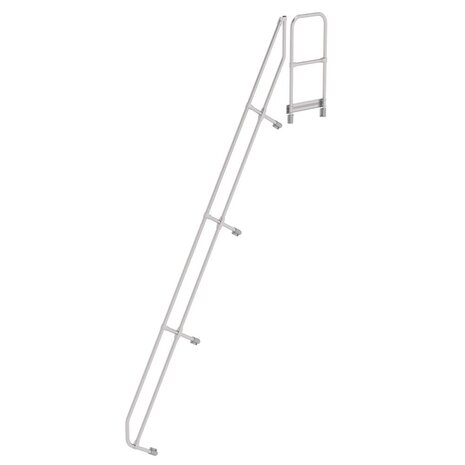 Roossien Tweede leuning voor aluminium vaste trap met platform 60°, 16 treden