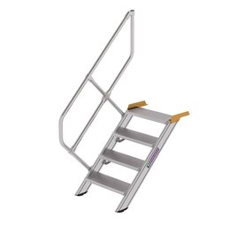 Roossien Aluminium vaste trap 45°, 4 treden (600mm breed)