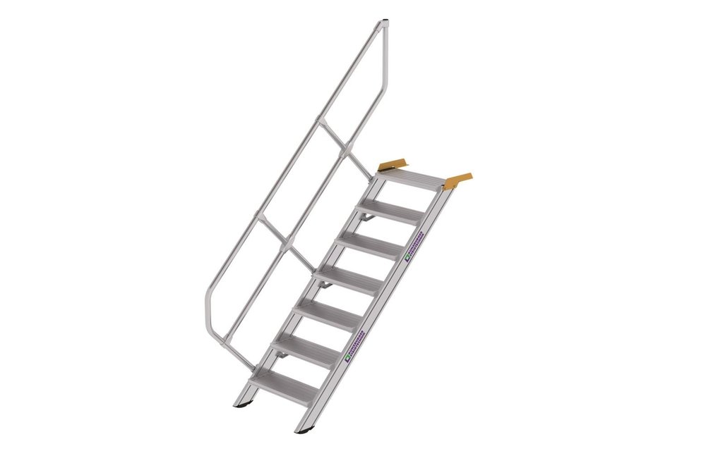 Aluminium vaste trap 45°, 7 treden (B=600mm)