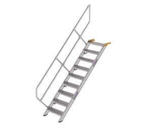 Roossien Aluminium vaste trap 45°, 9 treden (600mm breed)