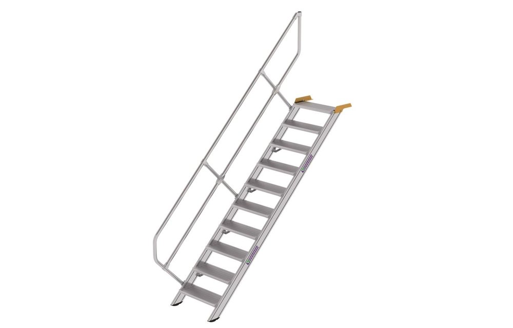 Aluminium vaste trap 45°, 10 treden (B=600mm)