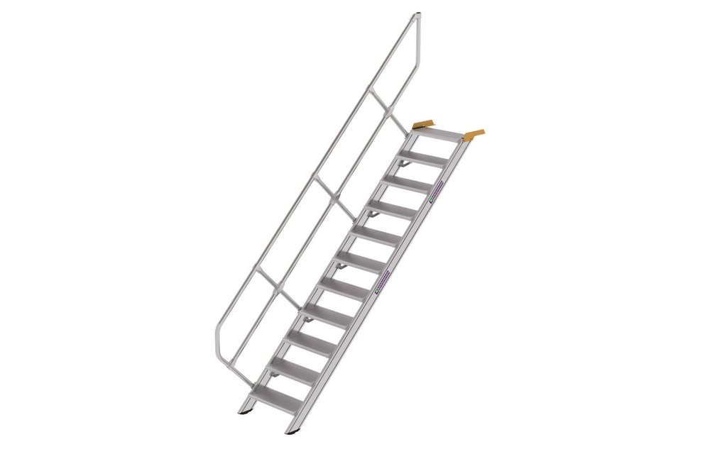 Aluminium vaste trap 45°, 11 treden (600mm breed)