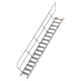 Roossien Aluminium vaste trap 45°, 16 treden (600mm breed)