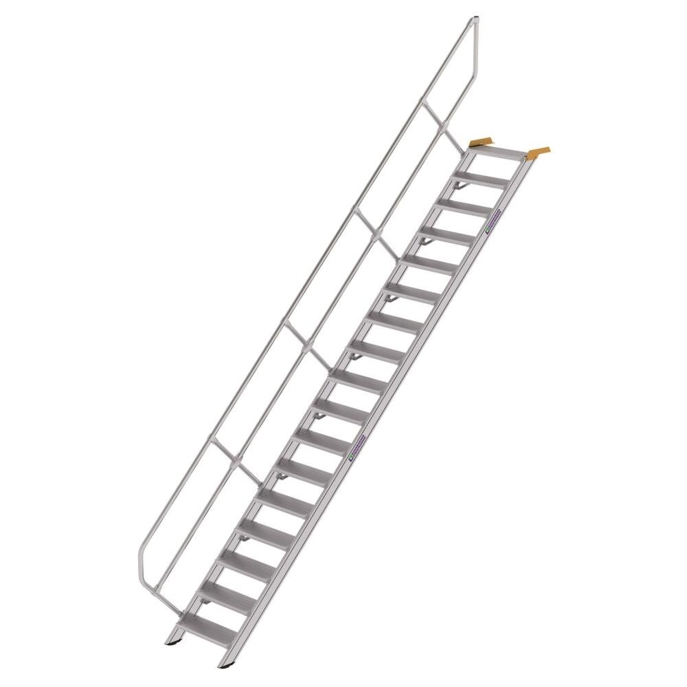 Munk Aluminium vaste trap 45°, 17 treden (600mm breed) Munk Aluminium vaste trap 45°, 17 treden (600mm breed)