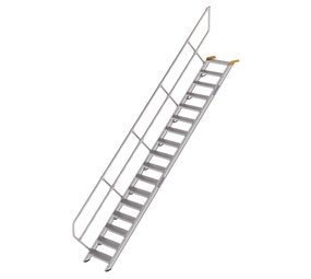 Munk Aluminium vaste trap 45°, 17 treden (600mm breed)