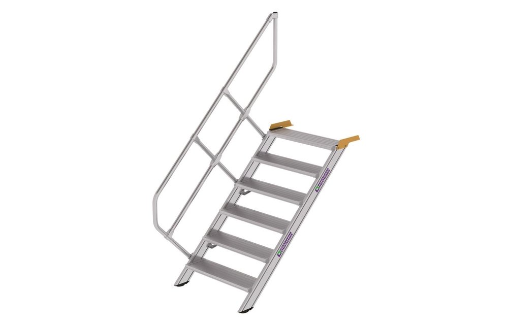 Aluminium vaste trap 45°, 6 treden (800mm breed)